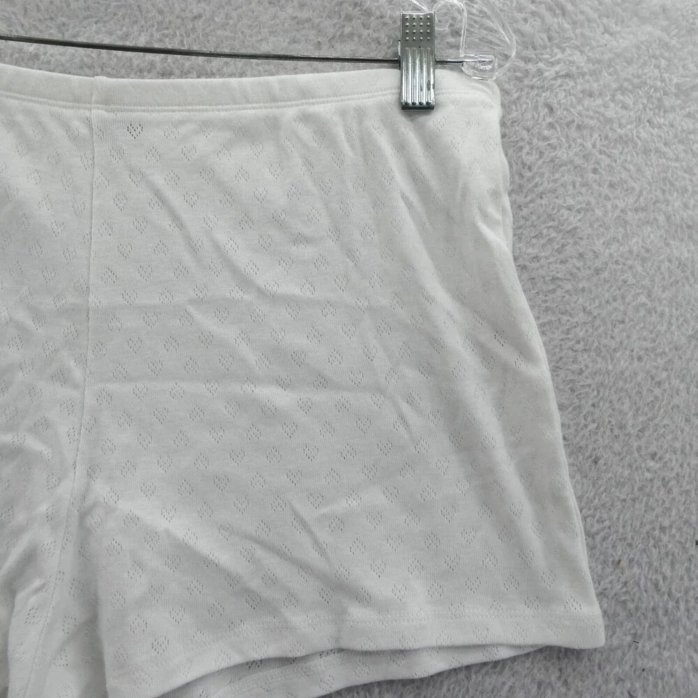 Victorias‎ Secret Large Boyshort Pajama Shorts White Heart Knit Sleepwear Short